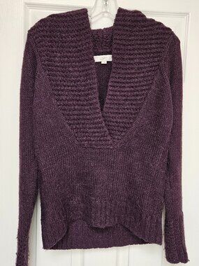 Ann Taylor LOFT Women's Sweater Size M Purple Wool Alpaca Blend Pullover